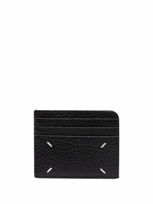 Maison Margiela porte-cartes en cuir à coutures signature - Noir