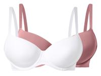 esmara Set van 2 BH's - Plus size (roze/wit, 85D)