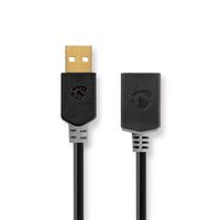 Verlengkabel USB 2.0 | A male - A female | 2,0 m | Antraciet