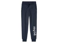 Jongens joggingbroek met print op het been (122/128, Marineblauw)