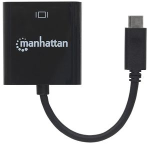 Manhattan 152020 DisplayPort / USB Adapter [1x USB 3.2 Gen 2 stekker C (USB 3.1) - 1x DisplayPort bus] Zwart Kleurcodering, Flexibel, Folie afscherming, UL