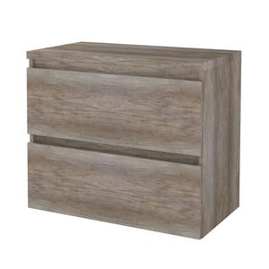 Badmeubelset BWS Salt 80x46cm Greeploos 2 Lades Met Afdekplaat Scotch Oak