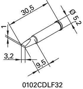 Ersa Soldeertip | beitelvormig | breedte 3,2 mm | 0102 CDLF32/SB | 2 stuks - 0102CDLF32/SB 0102CDLF32/SB