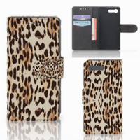 Sony Xperia X Compact Telefoonhoesje met Pasjes Leopard - thumbnail