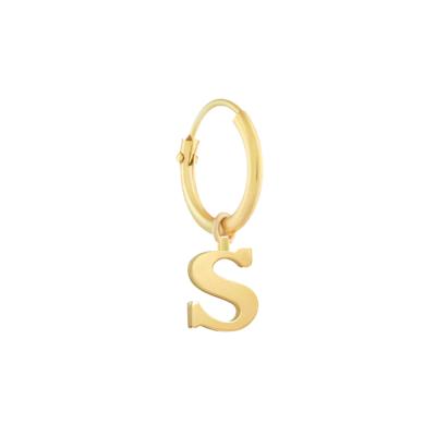 Minimalistische letter oorbel - 14K GOUD - Goud - S