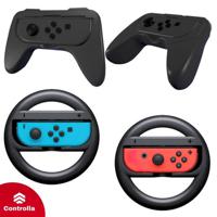 Accessoires geschikt voor Nintendo Switch Joy Con - Stuur en Controller houder - Zwart - thumbnail