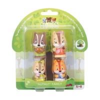 KLOROFIL Lot van 4 notenfamiliefiguren