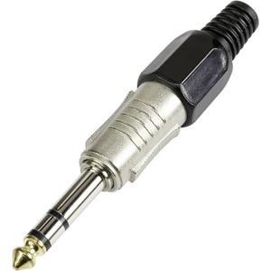 TRU COMPONENTS 595211 Jackplug 6,35 mm Stekker, recht Aantal polen: 3 Stereo Zilver 1 stuk(s)