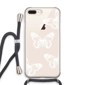 White butterfly: iPhone 7 PLUS Transparant Hoesje met koord