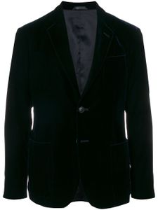 Giorgio Armani blazer ajusté en velours - Bleu