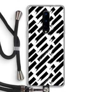 Zwarte vegen: OnePlus 8 Transparant Hoesje met koord