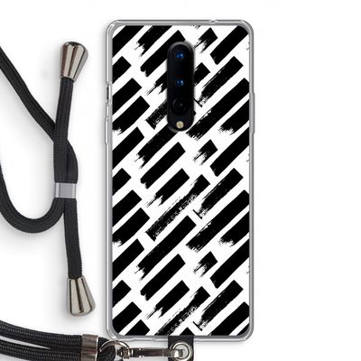 Zwarte vegen: OnePlus 8 Transparant Hoesje met koord