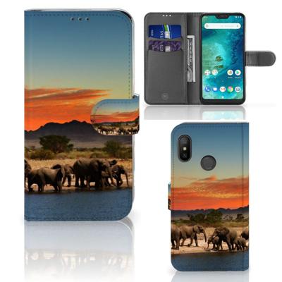 Xiaomi Mi A2 Lite | Telefoonhoesje | Met pasjeshouder | Olifanten