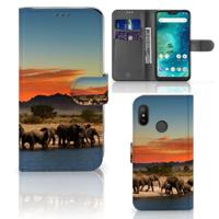 Xiaomi Mi A2 Lite | Telefoonhoesje | Met pasjeshouder | Olifanten