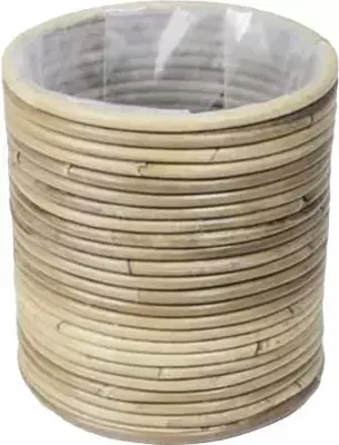 Rotan plantenmand grijs 20x20cm