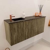 Toiletmeubel Mondiaz Joya Dlux | 90 cm | Meubelkleur Dusk | Faye wastafel Lava Wasbak Links | 1 kraangat