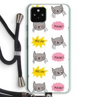 Meow: Pixel 5a 5G Transparant Hoesje met koord