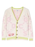 Gcds Kids cardigan à logo embossé - Tons neutres