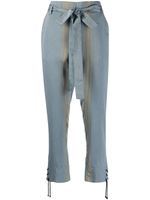 Ann Demeulemeester pantalon crop à rayures - Bleu