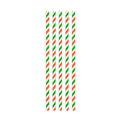 Papieren Rietjes Groen/Wit/Rood (20st)