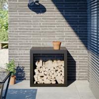 VidaXL Haardhoutrek 60x40x60 cm staal zwart