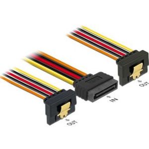 DeLOCK 60145 SATA-kabel 0,15 m SATA 15-pin Zwart, Oranje, Rood, Geel