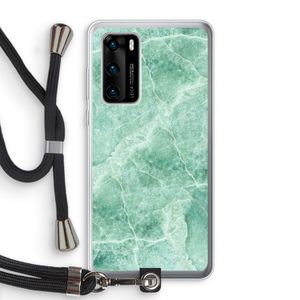 Groen marmer: Huawei P40 Transparant Hoesje met koord