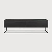Ethnicraft TV-meubel 'Monolit' Gevernist Eikenhout, 140cm, kleur Zwart