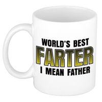 Vaderdag cadeau mok - wit - 300 ml - worlds best farter - Cadeau mokken Vaderdag cadeau mok - wit - 300 ml - worlds best farter - Cadeau mokken