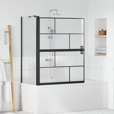 Bad Douche Scherm Zwart en transparant 100 x 67 x 129.5 cm