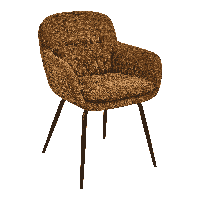 WOOOD Eetkamerstoel 'Runa' Chenille, kleur Caramel