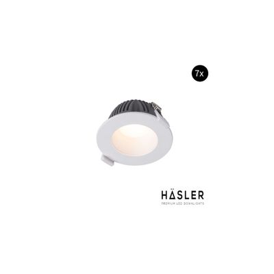 Inbouwspot Häsler Greccio Incl. Fase Aansnijding Dimbaar 8.8 cm 3.6 Watt Warm Wit Set 7x