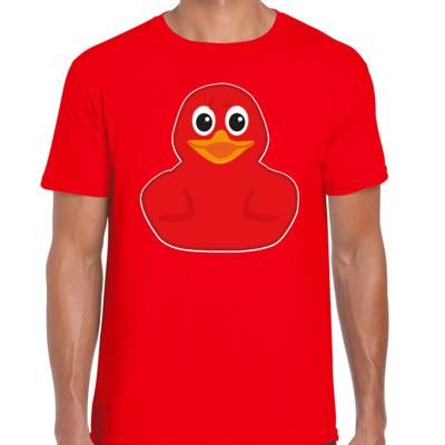 Verkleed T-shirt heren - eend - rood - Carnaval/themafeest