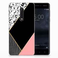 Nokia 5 | TPU Hoesje | Zwart Roze Vormen