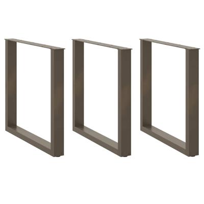 Salontafelpoten 3 st U-vormig 90x(72-73) cm staal naturel
