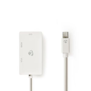 Nedis Mini DisplayPort-Kabel | Mini-DisplayPort Male naar DVI-D 24+1-Pins Female / HDMI Input / VGA Female 15p | 21.6 Gbps | 0.2 m | 1 stuks -