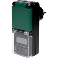 Digitale tijdschakelaar - zwart - spatwaterdicht - 230 Volt - buiten