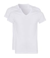 Ten Cate T-shirts basic Long met V-hals wit 2-pack