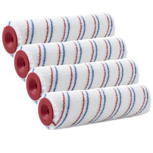 Muur vacht anti spat verfrollen polyester microvezel pluisvrij - 4x - 6,6 x 25 cm - Verfrollen