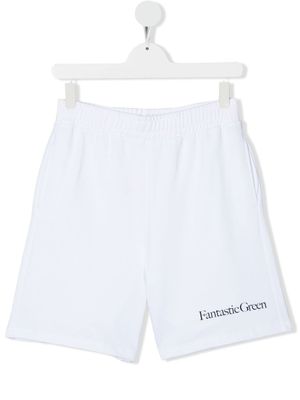 MSGM Kids short à logo imprimé - Blanc