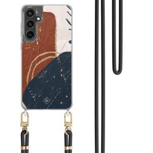 Samsung Galaxy S24 FE hoesje met zwart koord - Abstract terracotta