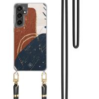 Samsung Galaxy S24 FE hoesje met zwart koord - Abstract terracotta