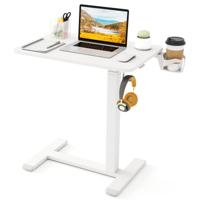In Hoogte Verstelbare Statafel Verrijdbaar Laptoptafel Bureau met Verstelbaar Tafelblad