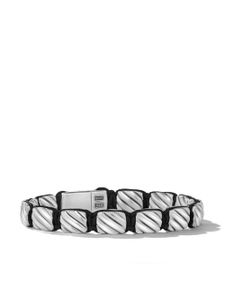 David Yurman bracelet en argent Sculpté Cable Woven Tile