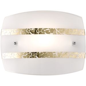 LED Wandlamp - Wandverlichting - Trion Niki - E27 Fitting - Rond - Mat Goud - Glas