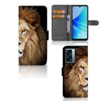 OPPO A77 5G | A57 5G | Telefoonhoesje | Met pasjeshouder | Leeuw