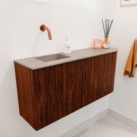 Toiletmeubel Mondiaz Joya Dlux | 91.6 cm | Meubelkleur Ruby | Faye wastafel Saba Wasbak Links | Zonder kraangat(en)