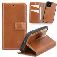 NorthLife - iPhone 12 Mini - Lederen Afneembare 2-in-1 bookcase hoes - Cognac - thumbnail