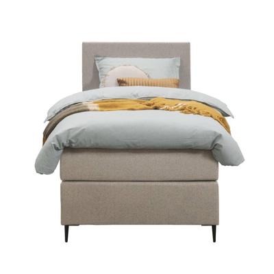 Leen Bakker - Boxspring Liv Egaal - 90x200 Cm - Slanke Poot - Stof - Beige