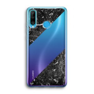 Zwart marmer: Huawei P30 Lite Transparant Hoesje